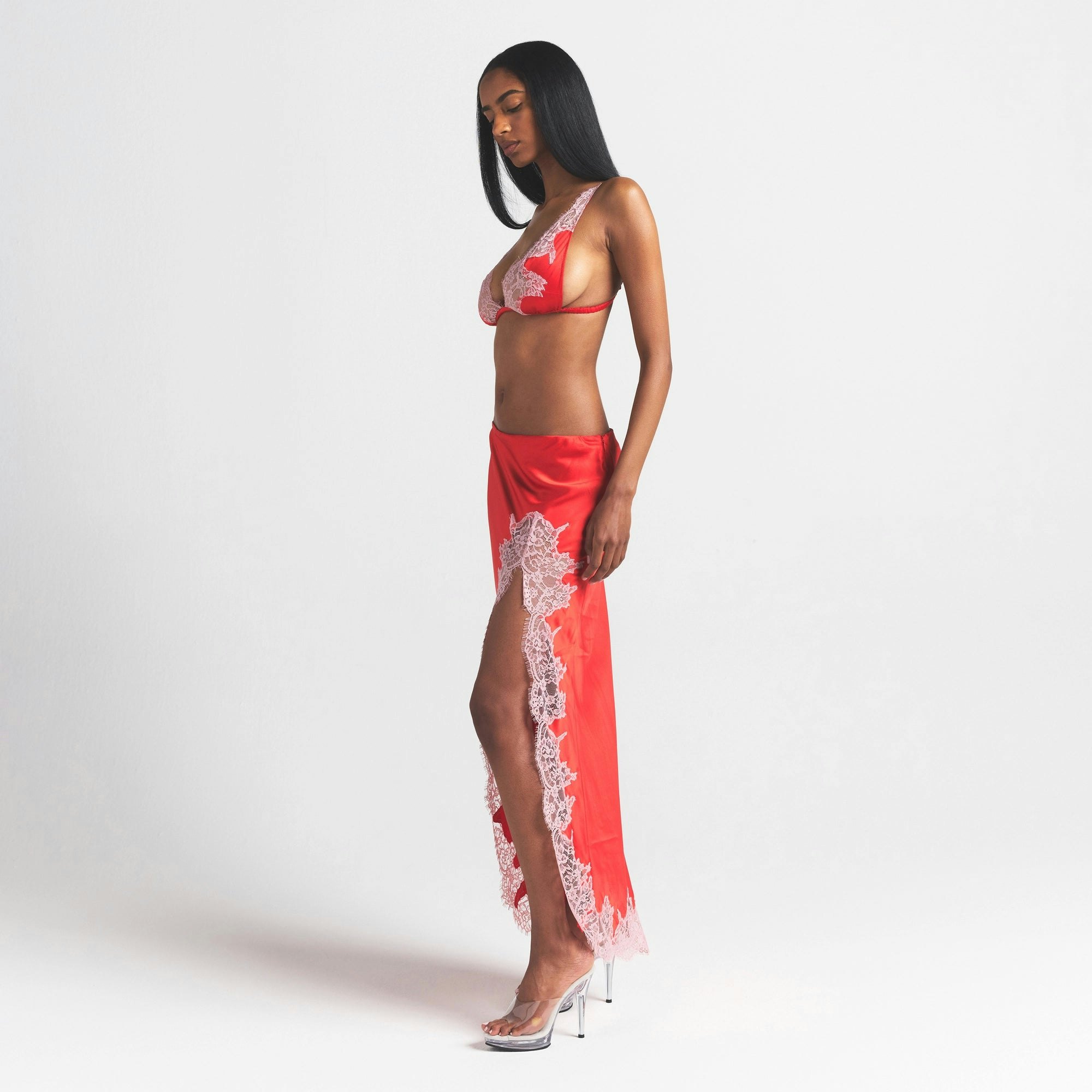 Lace Slip Midi Skirt - 3