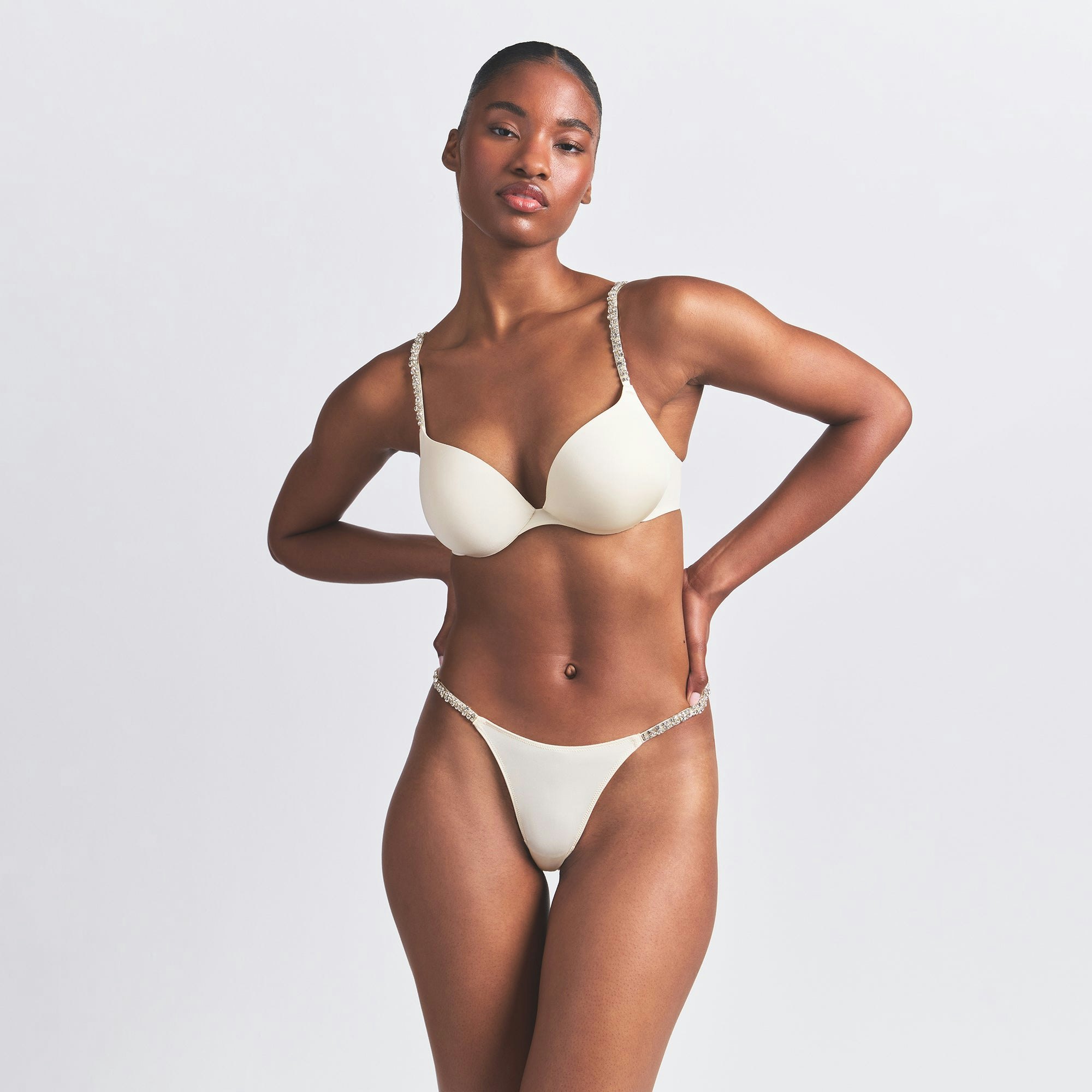 Rhinestone Teardrop Push-up Bra