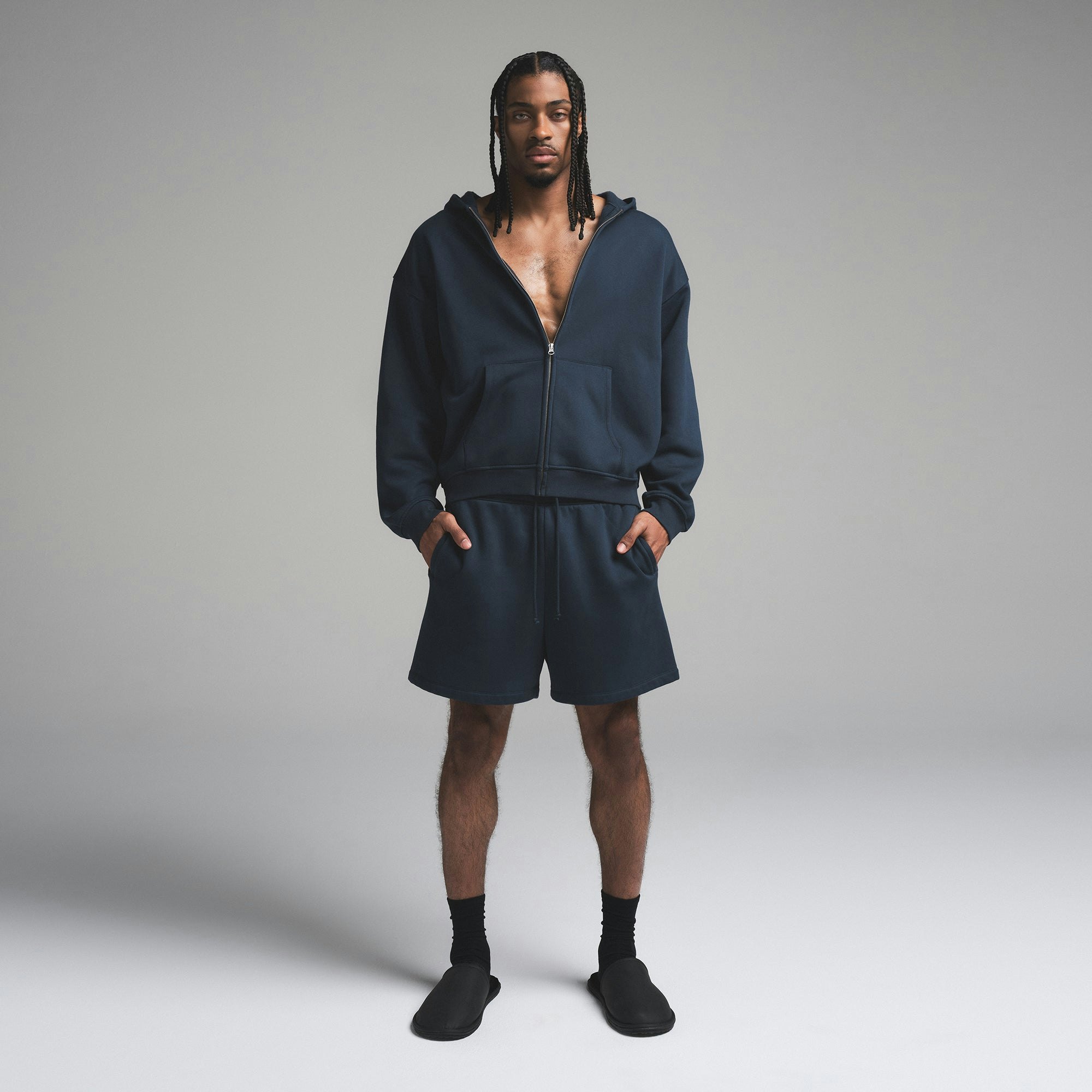 Mens Relaxed Zip up Hoodie