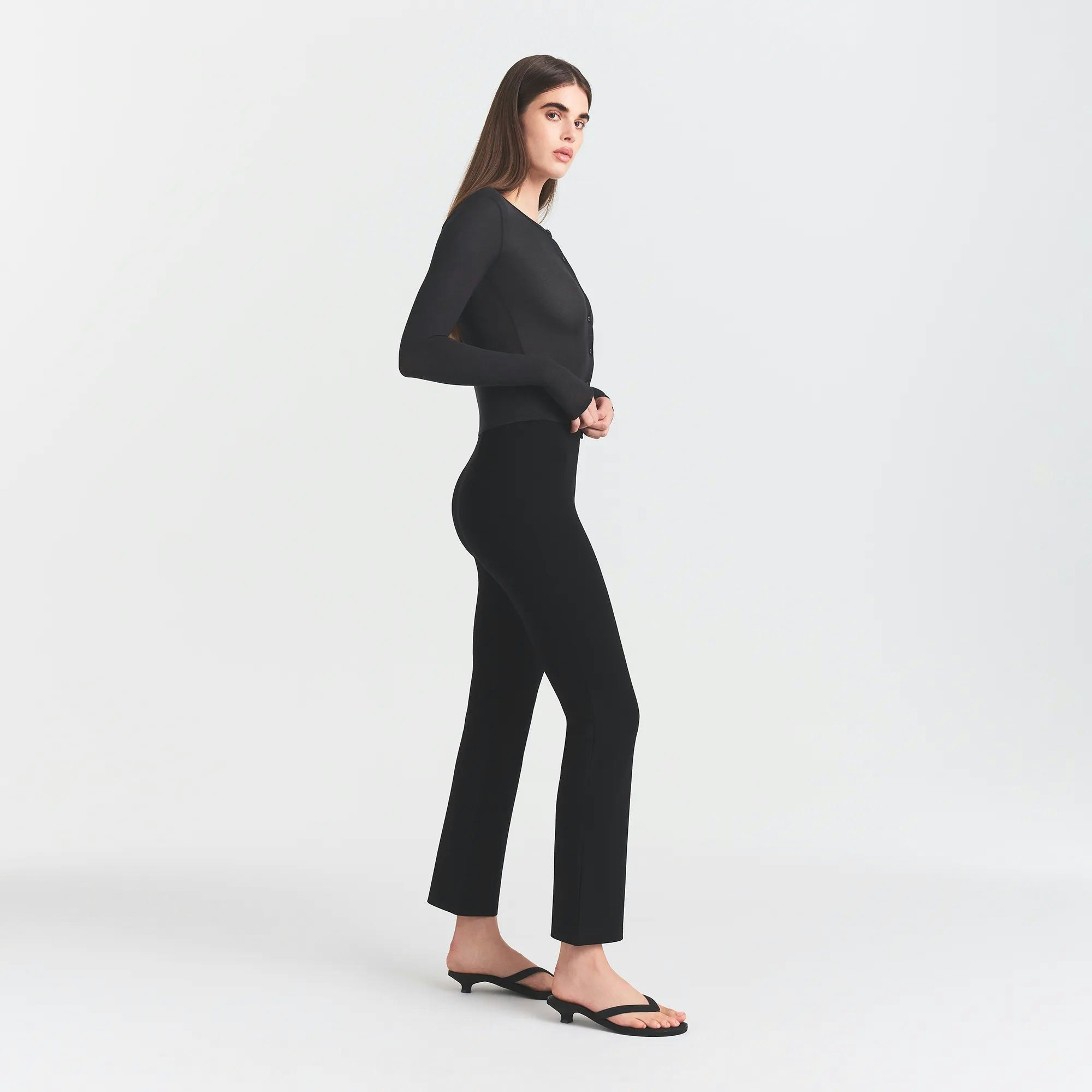 High-Waisted Cropped Kick Flare Pant