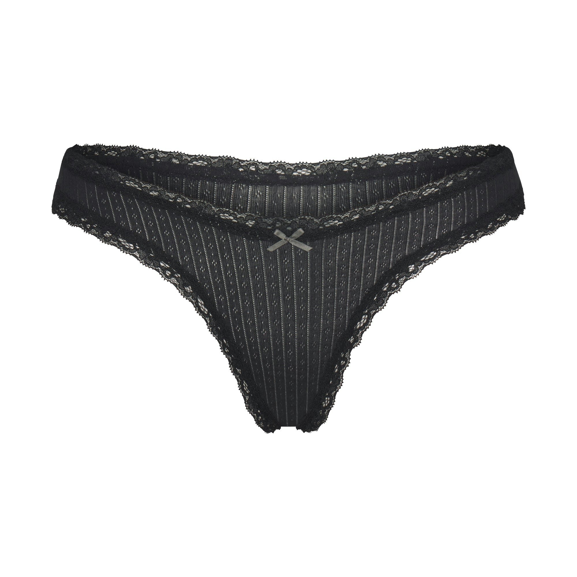 Pointelle Lace Thong - 4