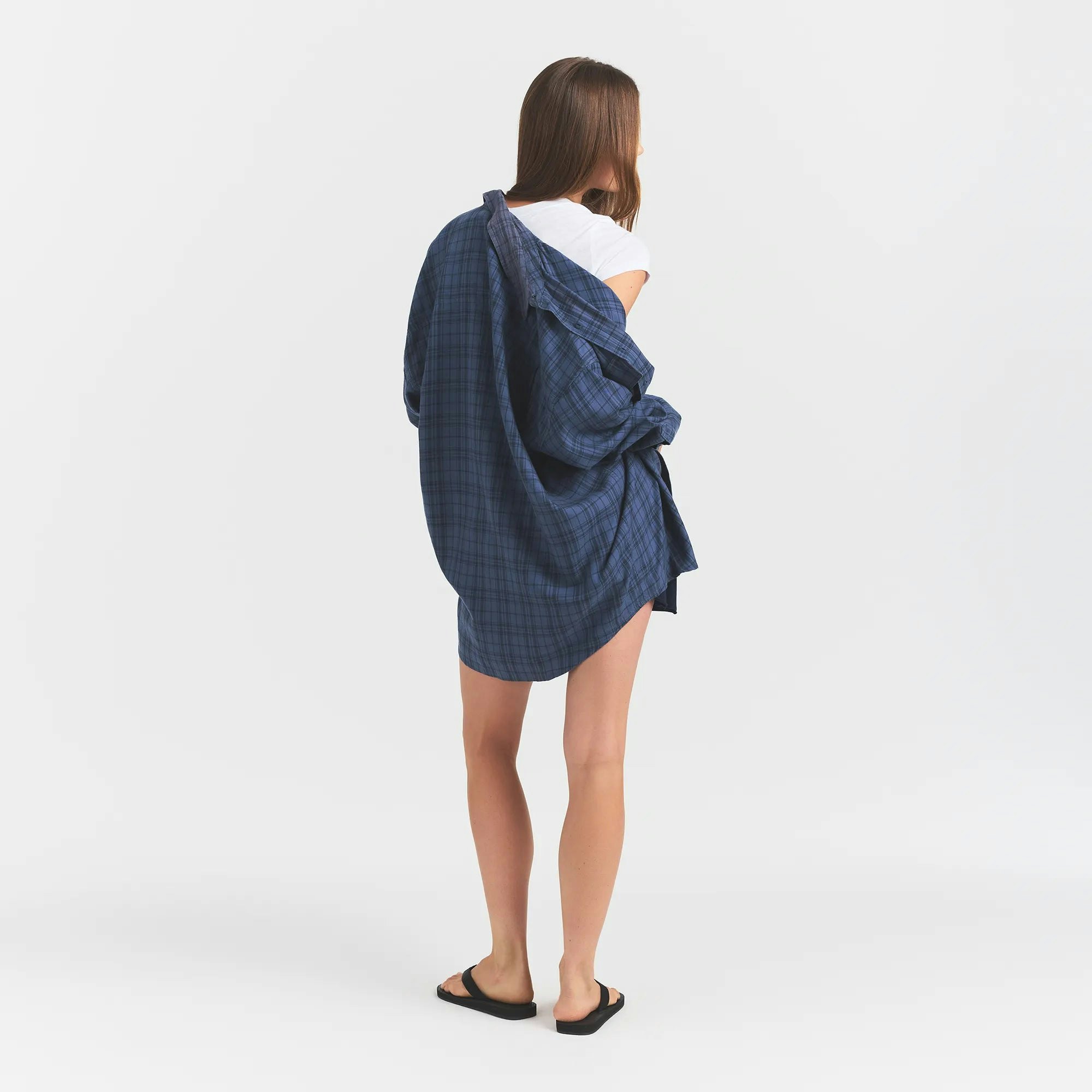 Washed Flannel Oversized Shirt - 5